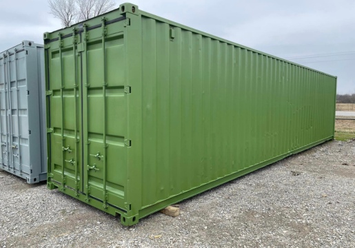 green refurbished shipping container