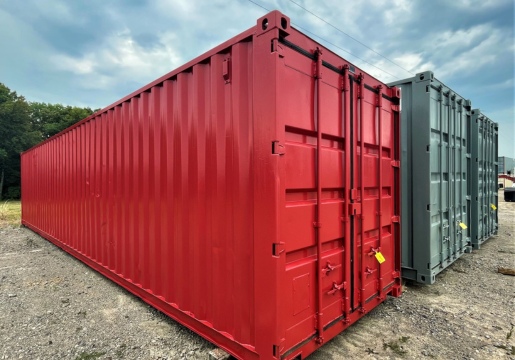 red refurbished shipping container