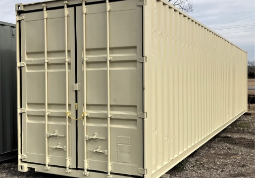 tan refurbished shipping container