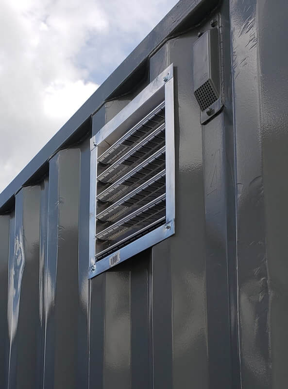 vent on gray shipping container