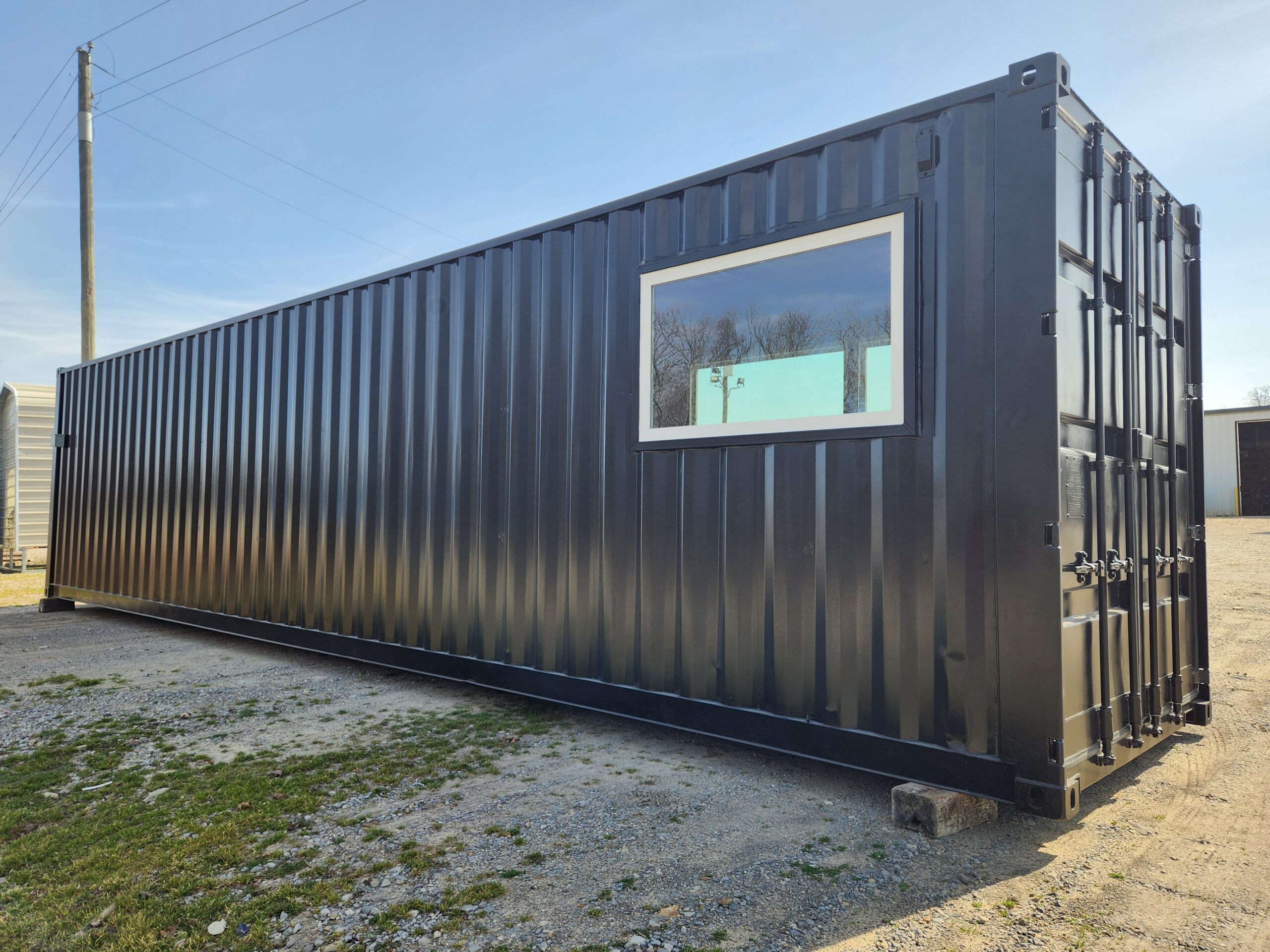 photo of the back of the container gym