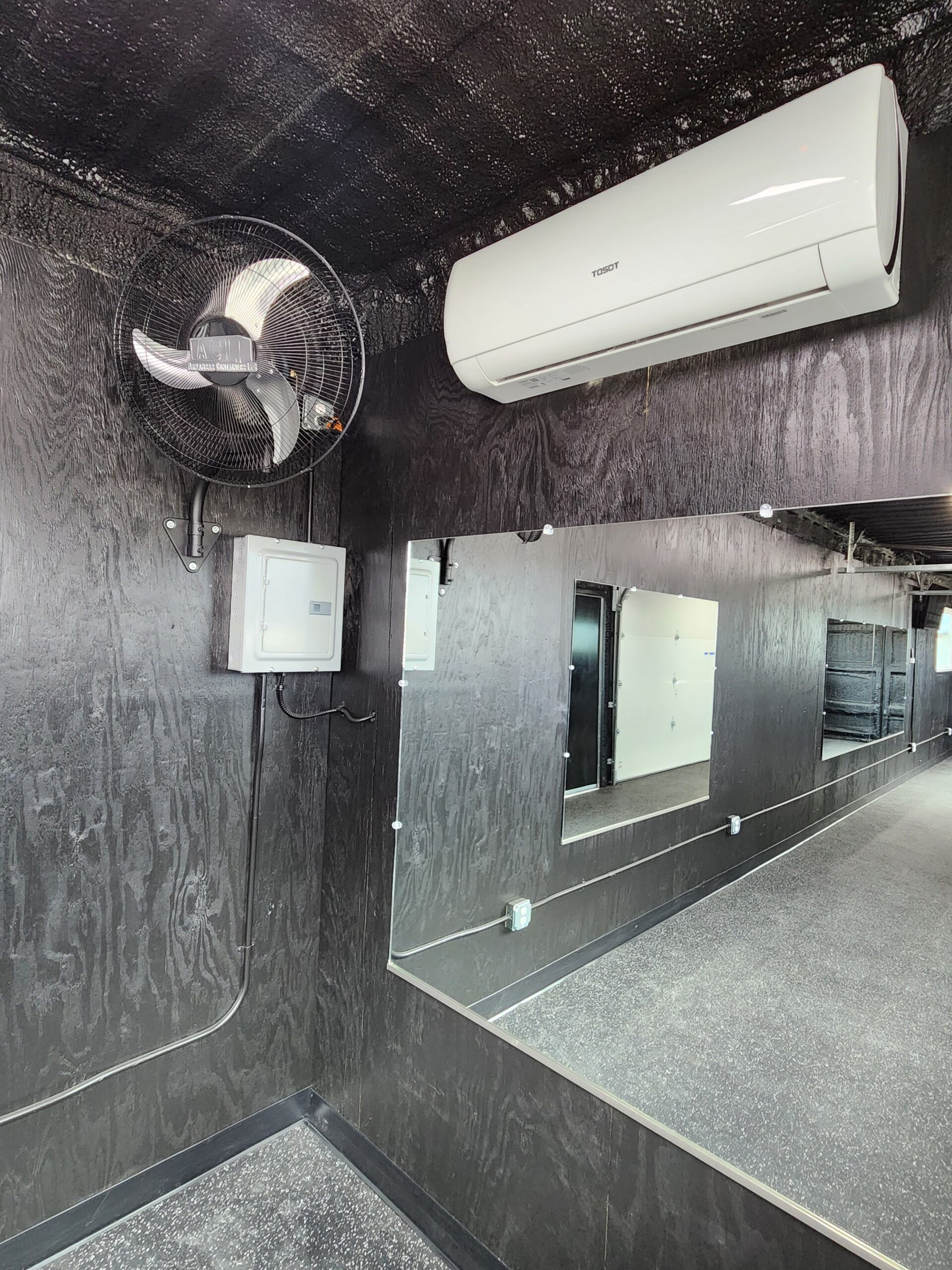 HVAC and fan customization for container gym