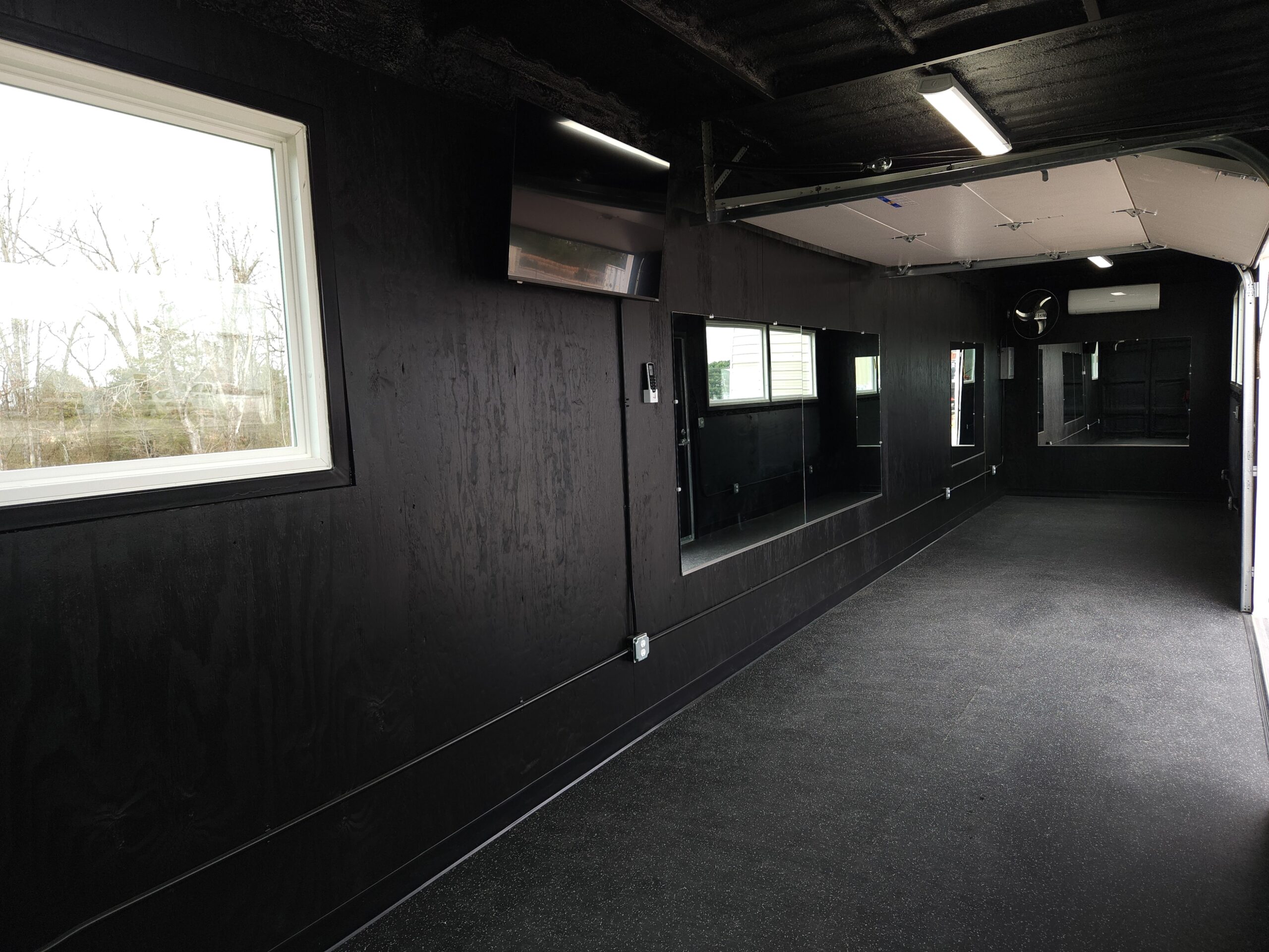 another angle of container gym's interior