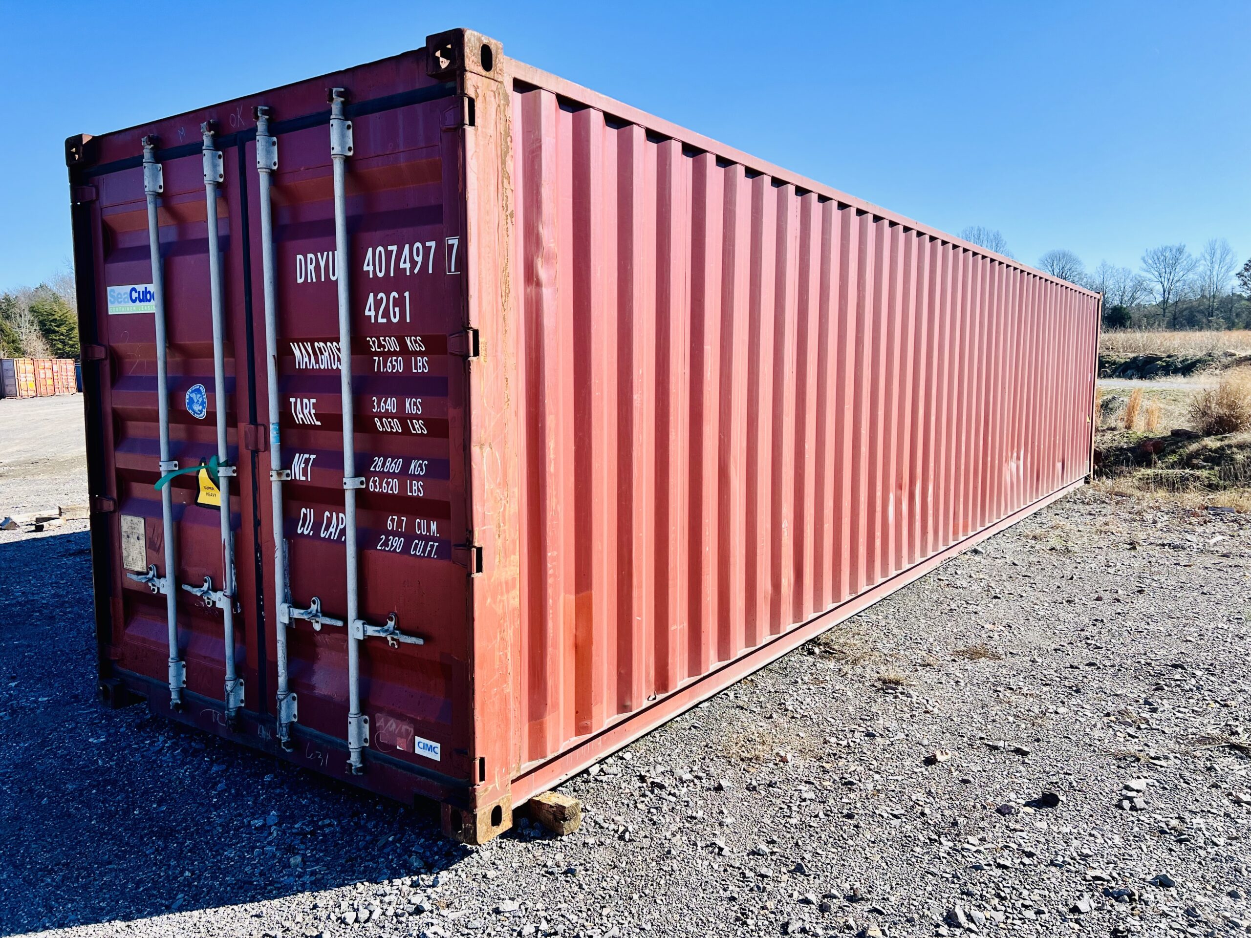 40 foot used red shipping container