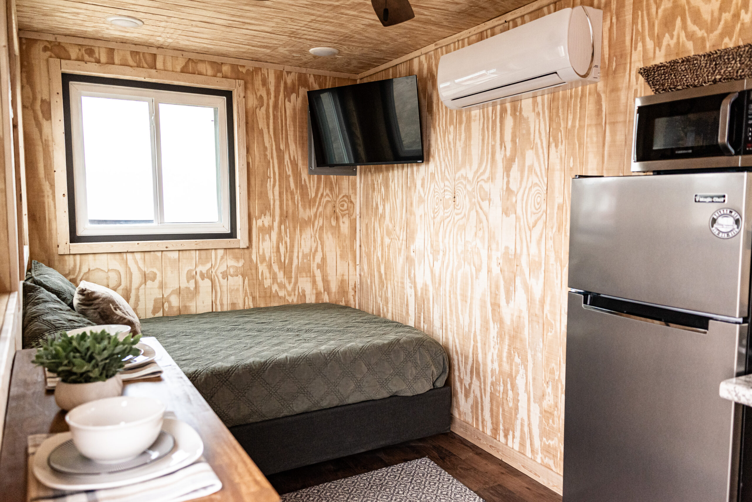 container home interior showing living area